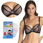 Dámská podprsenka NANCY 01 Černá s béžovou - Gatta černá s tělovou 75D