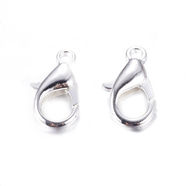 Karabinka - stříbrná - nickel-free - 12 x 6 mm - 1 ks