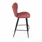 Židle barová, červená látka, černá podnož