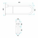 Sklopné koupelnové madlo Chrome REA-89056