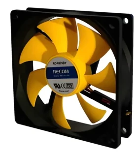 RECOM RC-9225BY žlutý / Ventilátor / Blower / 92 mm (1340349)