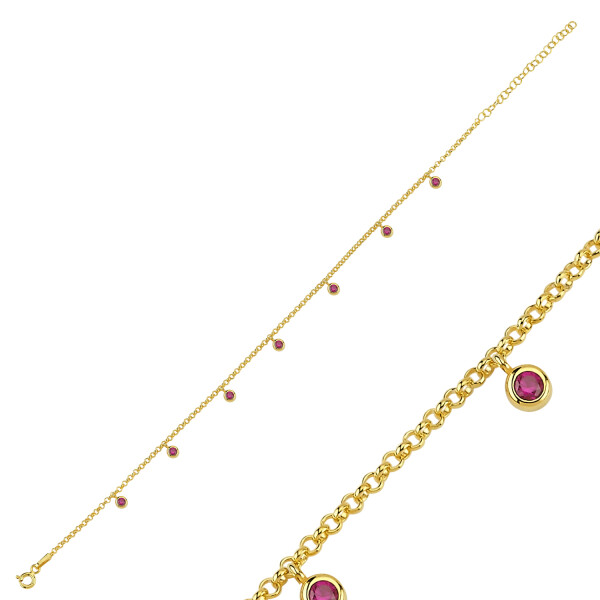 LUNICA Stříbrný řetízek na nohu GOLD 0969