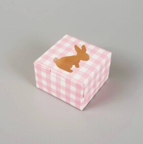 Cake Star Cake Star Velikonoční krabička vzor kostka růžová (10 x 10 x 6,5 cm)