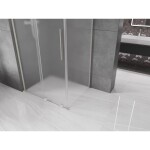 MEXEN/S - Velar L sprchový kout, posuvné dveře 100 x 85, dekor, nikl kartáčovaný 871-100-085-33-97