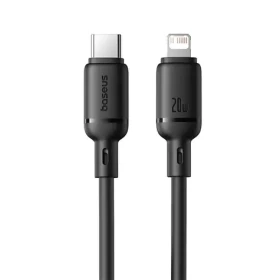 Baseus Silky (P10377700113-00) Rychlonabíjecí kabel USB-C/Lightning 20W 1m černá (P10377700113-00)