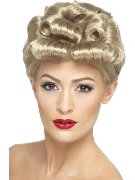 Blond vlnitá paruka ve stylu 40. let