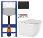 CERSANIT předstěnový instalační systém s černým tlačítkem K97-0637 + WC INVENA TINOS + SEDÁTKO K97-526 0637 NO1