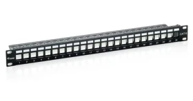 Equip 19" FTP černá (769124) / Patch panel / 24x Keystone / 1U / LSA-110 (769124)