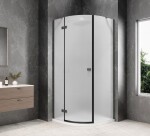 POLYSAN - GLOBE GUN METAL čtvrtkruhový sprchový kout 900x900, matné sklo, levé GB2690MLGM