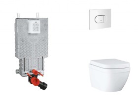 GROHE - Uniset Set předstěnové instalace, klozetu, sedátka SoftClose a tlačítka Arena Cosmopolitan, Triple Vortex, alpská bílá SANI15BB3108