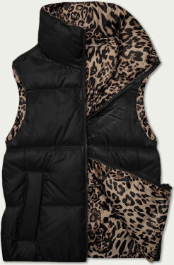 Černo-panteří oboustranná krátká vesta S'West (B8346-1) odstíny černé XL (42)