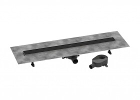 HANSGROHE - RainDrain Go Sprchový žlab 90 cm s oboustranným roštem, pro vložení dlažby, matná černá 56274670