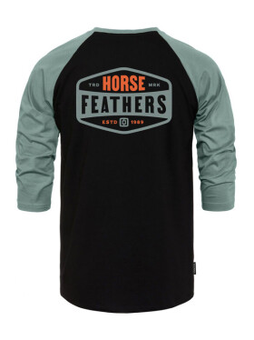 Horsefeathers HEXAGON II RAGLAN black pánské tričko dlouhým rukávem