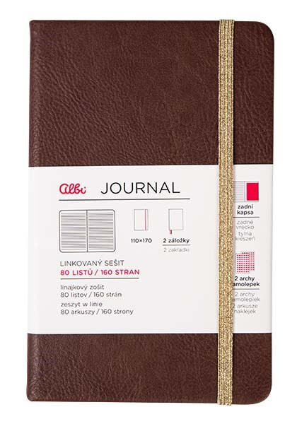 Hnědý střední journal zápisník - Albi