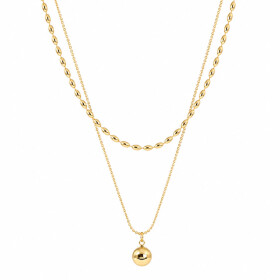 Dvojitý náhrdelník Alma Gold - chirurgická ocel, Zlatá 40 cm + 6 cm (prodloužení)