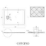 CERANO - Sprchová vanička obdélníková Pablo - SMC/minerální kompozit - strukturovaná černá matná - 110x80x3 CER-481129