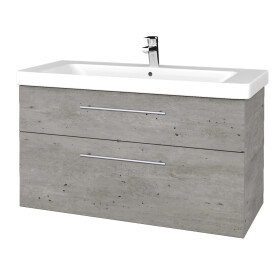 Dřevojas - Umyvadlová skříňka Q MAX SZZ2 105 - D01 Beton / Úchytka T02 / D01 Beton 331641B