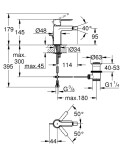 GROHE - Lineare Bidetová baterie s výpustí, kartáčovaný Hard Graphite 33848AL1