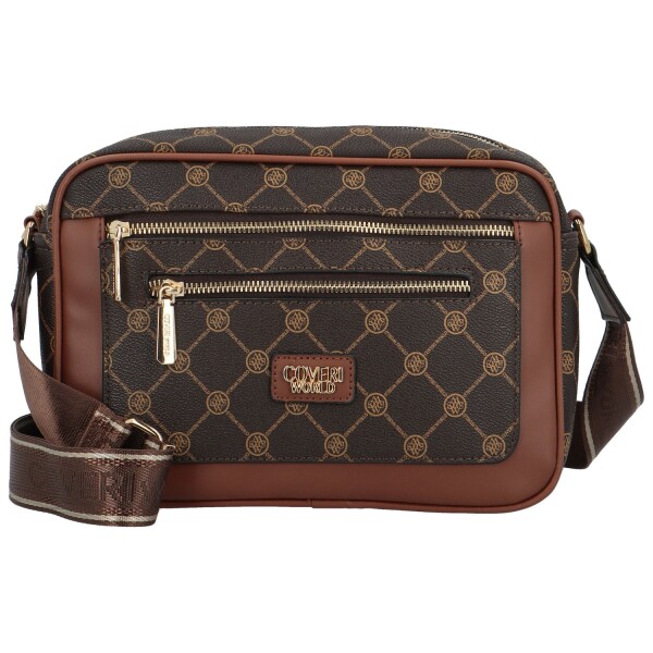 Moderní dámská koženková crossbody kabelka Coveri Gurio, coffee