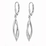 Stříbrné visací náušnice se zirkony Mia - stříbro 925/1000, Stříbrná