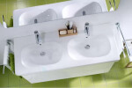 DURAVIT - D-Code Dvojumyvadlo nábytkové 1200x490 mm, s přepadem, s otvorem pro baterii, bílá 03481200002