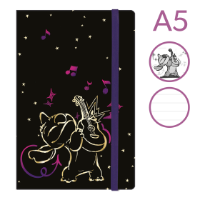 Colorino zápisník s gumičkou, Stitch Gold 2, A5, 80 g, 80 listů, linkovaný