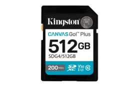 Kingston Canvas Go Plus SDXC 512GB / UHS-I V30 / U3 / Class 10 / čtení: až 200MBs / zápis: až 160 MBs (SDG4/512GB)