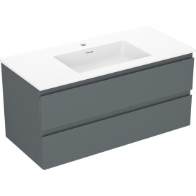 MEXEN/S - Orio koupelnová skříňka 100 cm s umyvadlem Otis, 2 zásuvky, grafit mat/bílá mat 91A10-10047-2-BFF66-W18M01