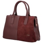 Luxusní dámská koženková kabelka do ruky Coveri Korina, vínová