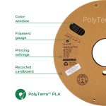 PLA PolyTerra filament uhlově černý 1,75mm Polymaker 1000 g