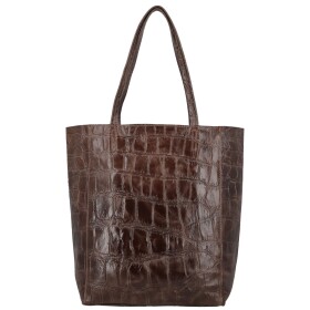 Módní dámská kožená kabelka na rameno Naysa, tmavě hnědá