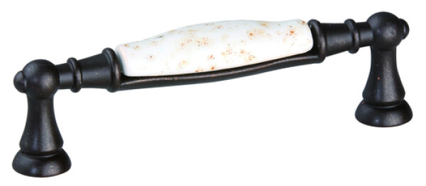 Tulip Nábytková úchytka porcelánová Macis 96mm staroměď