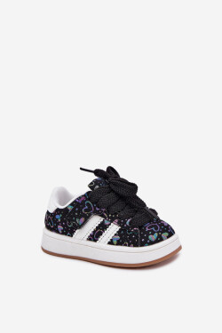 Dětské sportovní tenisky se srdíčky černé Mirelle 29