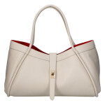 Luxusní kožená kabelka do ruky Valentina, béžová