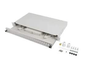 Lanberg Optický patch panel 19" 1U šedý / Patch panel / 24x SC Duplex / 24x LC Quad (FOP1-24SD-LQS)
