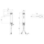 SAPHO - ULTRASAN stojánková umyvadlová baterie střední, zlato mat UT004VG