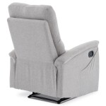 Relaxační křeslo, manuální ovládání, světle šedá látka