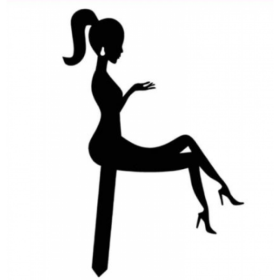 Dortisimo Cesil Zapichovací plastová dekorace Dívka sedící černá