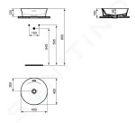 IDEAL STANDARD - Ipalyss Umyvadlová mísa, průměr 400 mm, bez přepadu, slate grey E1398V5