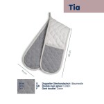 KELA Chňapka rukavice dvojitá Tia 100% bavlna grafit/šedá 90x18 cm KL-12724