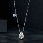 Stříbrný náhrdelník Neoma - 0,5 ct MOISSANITE + CERTIFIKÁT, Stříbrná 45 cm certifikát GRA, hadřík na čištění stříbra, dárková krabička