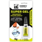 Sekundové gelové lepidlo SUPER GEL, 3g, DEBBEX