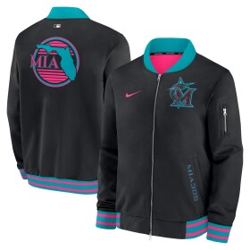 Nike Pánská bunda Miami Marlins MLB City Connect 2026 Authentic Dugout Bomber Velikost: 2XL