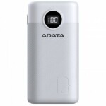 ADATA P10000QCD Power Bank 10000mAh bílá / 4.5A / 2x USB-A (22.5W) / 1x USB-C (18W) (AP10000QCD-DGT-CWH)