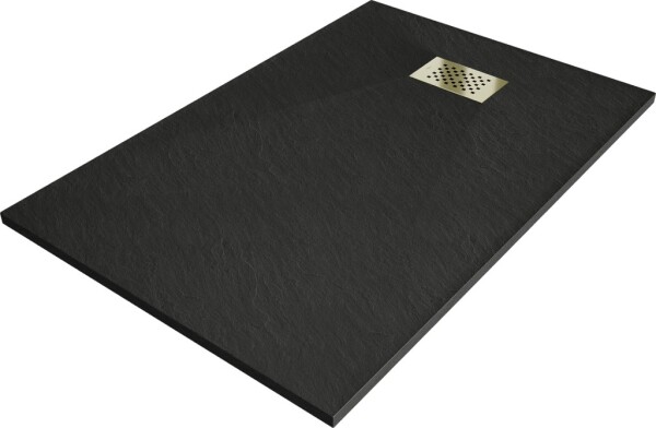 MEXEN/S - Hugo sprchová vanička SMC 100x90, černá, krytka zlatá 42709010-G