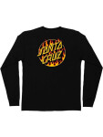 Santa Cruz Thrasher Flame Dot black pánské tričko dlouhým rukávem
