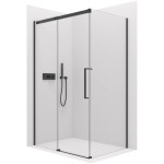 CERANO - Sprchový kout Lantono L/P - 8 mm - Soft-Close - černá matná, transparentní sklo - 170x90x195 - posuvný CER-433232