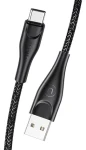 USAMS SJ392 U41 černá / Datový kabel / USB-C / opletený / 1 m / 2A (SJ392USB01)