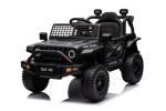 Mamido Elektrické autíčko OFFROAD černé 12V Vysoký podvozek, široké sedadlo, Odpružené nápravy, 2,4 GHz Dálkové ovládání LED světla