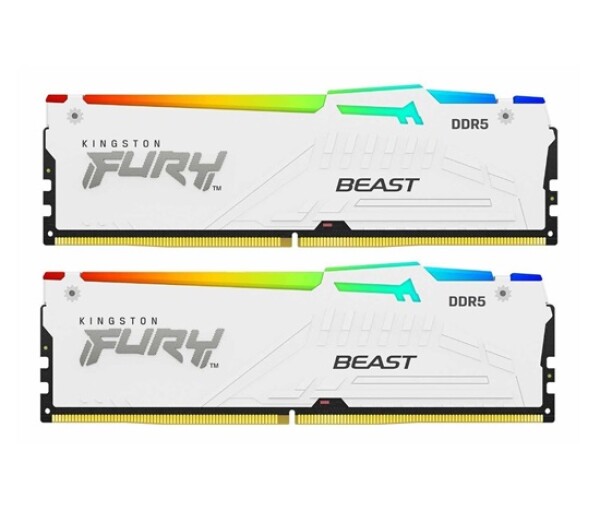 KINGSTON DIMM DDR5 64GB (Kit of 2) 6000MT/s CL30 Non-ECC FURY Beast RGB EXPO, Bílá EDF_553837